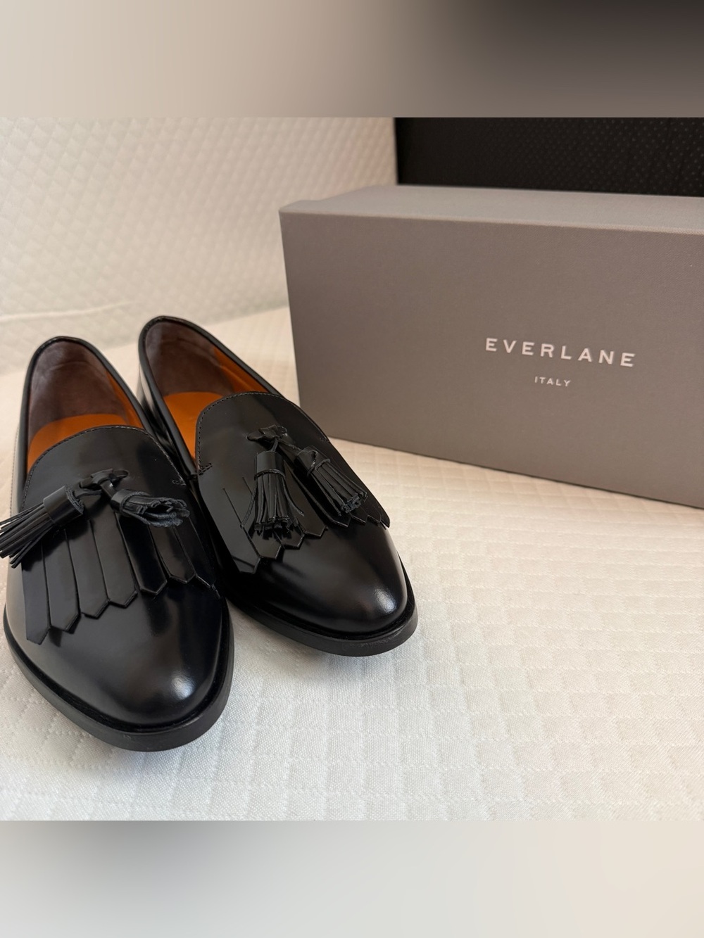 NEW IN BOX Everlane The Kiltie Loafer Women 6.5 Black Italian Leather Tassel Lux - Picture 9 of 9